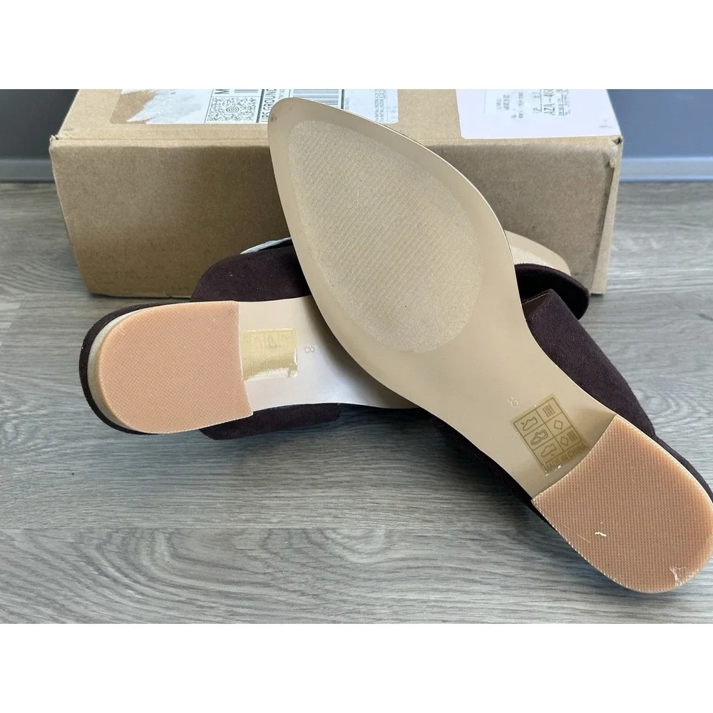Journee Collection Footwear, Telulah Brown Mule Flats,‎ Womens Size 8